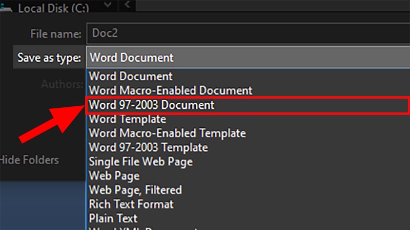 lưu file Word không bị dính chữ trong Word 2007