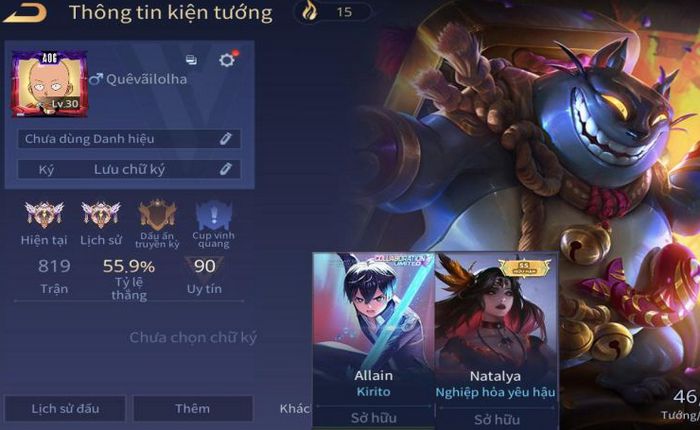 Định giá acc Liên Quân theo skin