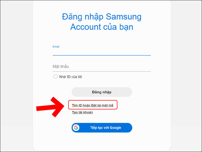 Cách đăng nhập Samsung account khi mất số điện thoại