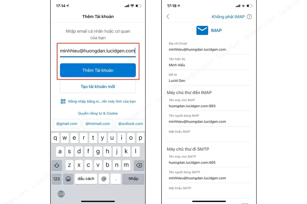 Cách đăng nhập mail công ty trên outlook điện thoại iphone