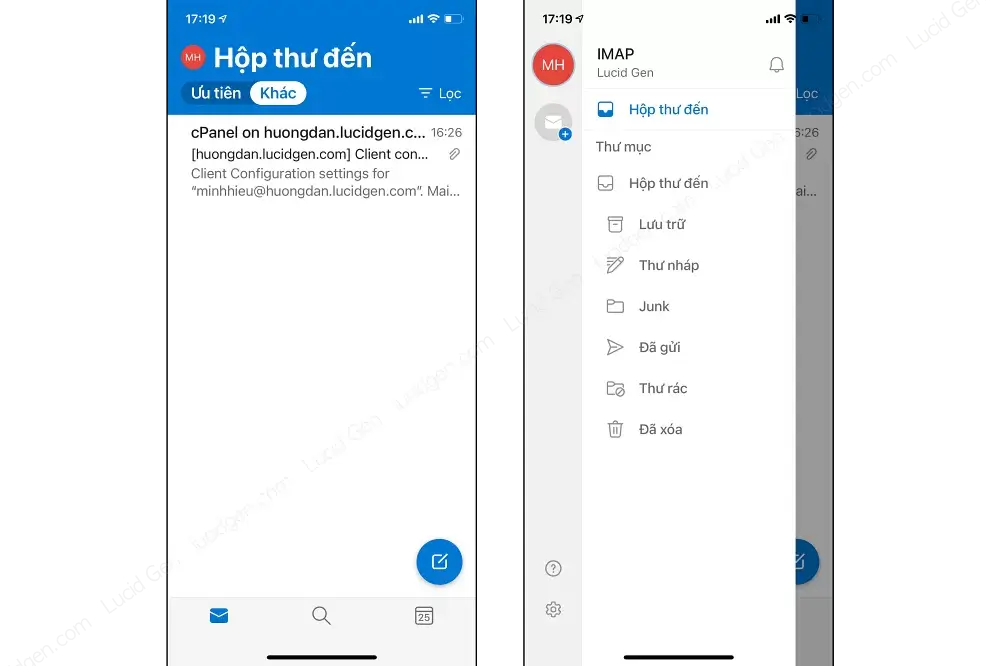 Cách đăng nhập mail công ty trên outlook điện thoại iphone