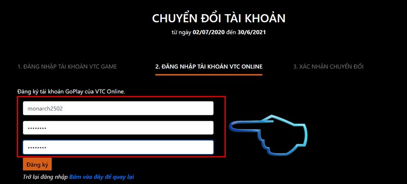 Cách chuyển đổi tài khoản CF