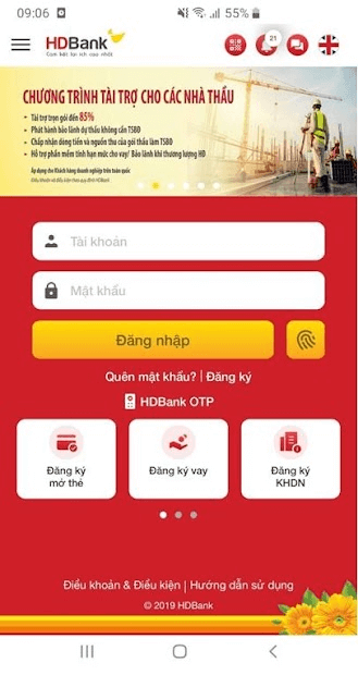 Cách đăng nhập app HDBank trên điện thoại