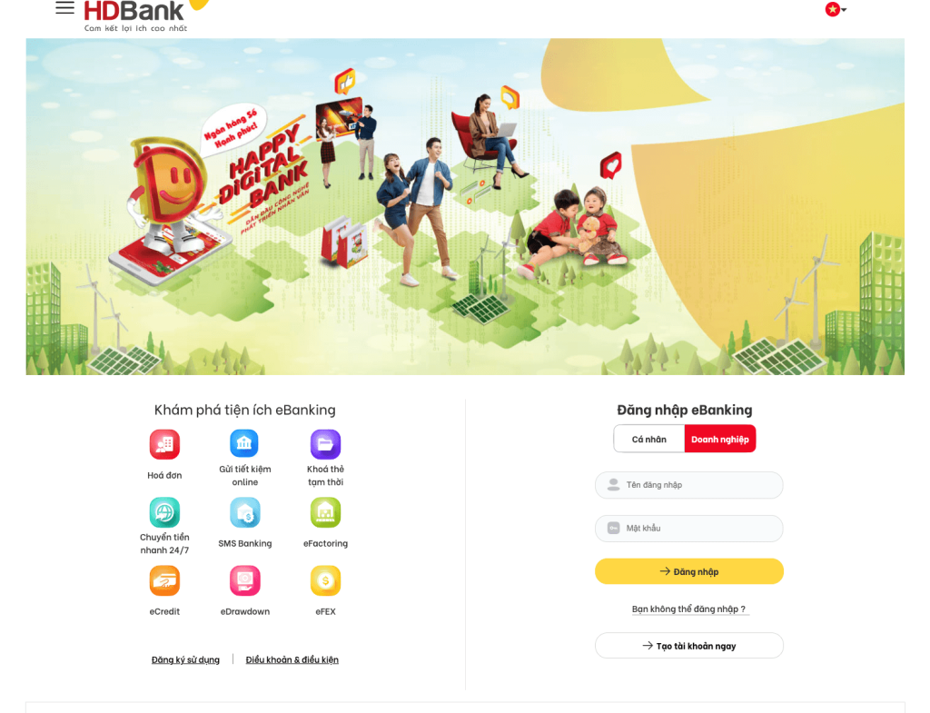 Cách đăng nhập app HDBank trên máy tính