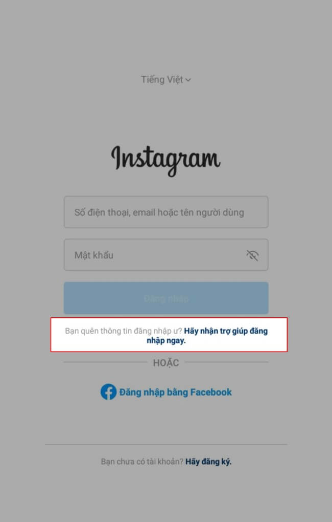 Cách đăng nhập Instagram khi quên mật khẩu bằng điện thoại 1