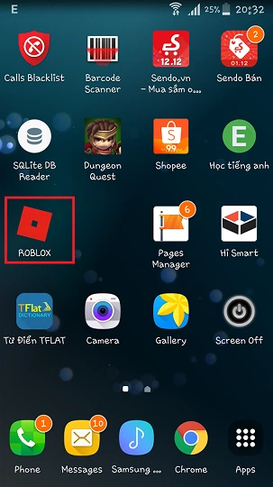 Cách đăng nhập Roblox trên điện thoại Samsung 