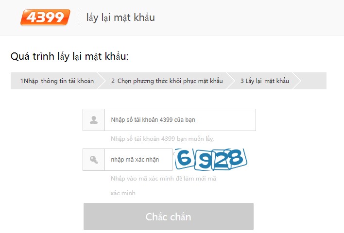 Cách lấy lại mật khẩu 4399 khi quên