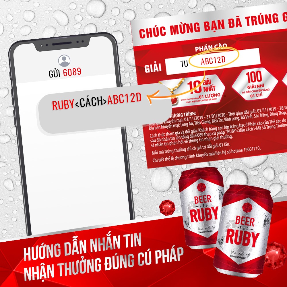 Cách nhập mã bia Ruby đỏ 