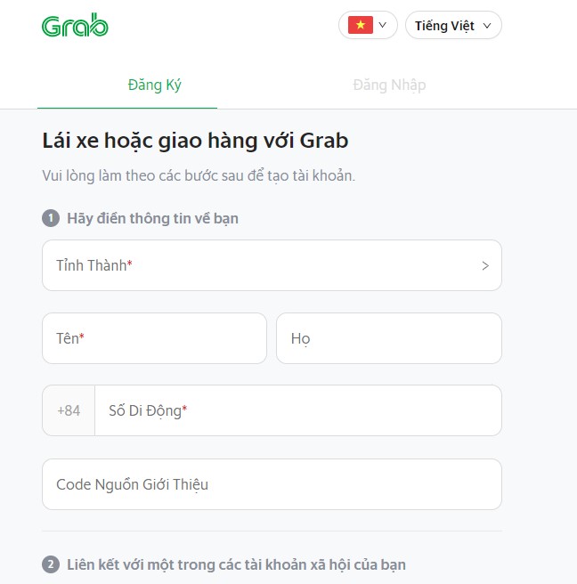 Cách nhập mã giới thiệu Grab