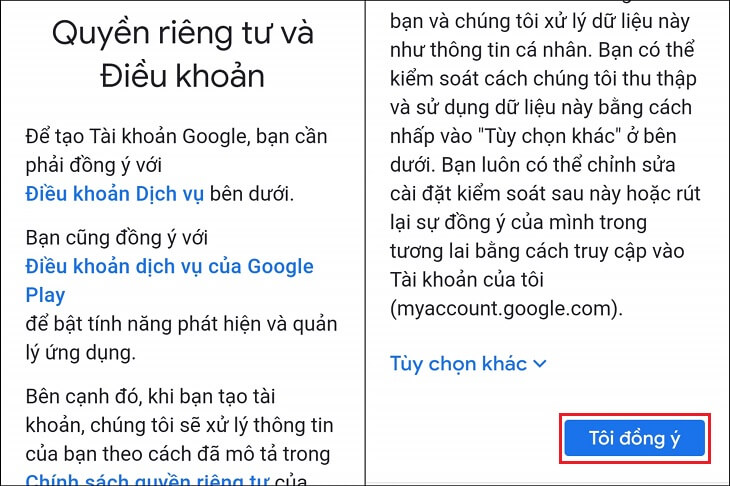 Cách tạo tài khoản Google 5