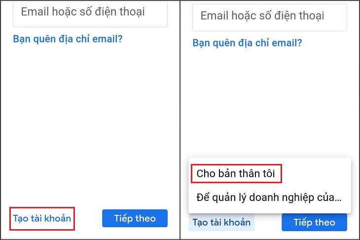 Cách tạo tài khoản Google 2