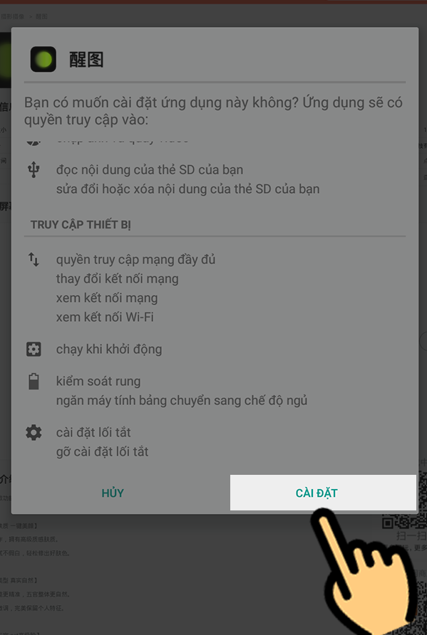 Cài đặt app Xingtu trên Android