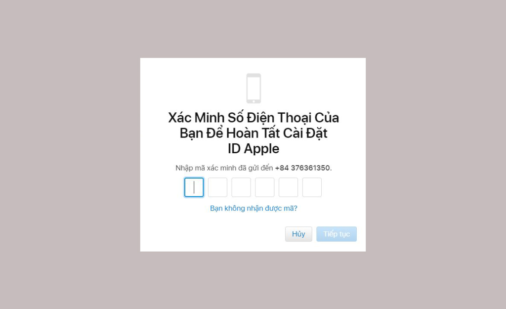 Đăng ký iCloud ID Apple bằng số điện thoại