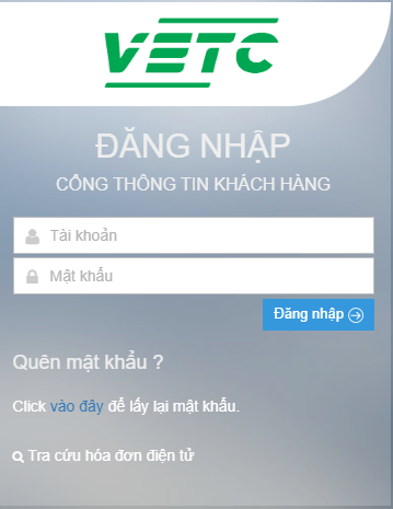 Quên tên đăng nhập VETC có lấy lại được không