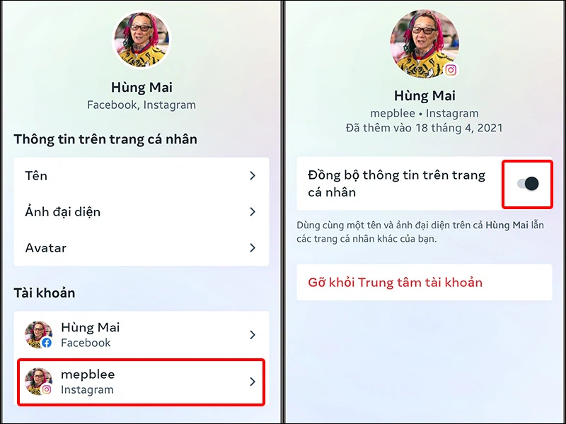 Cách đổi Avatar Instagram mà không đổi Facebook