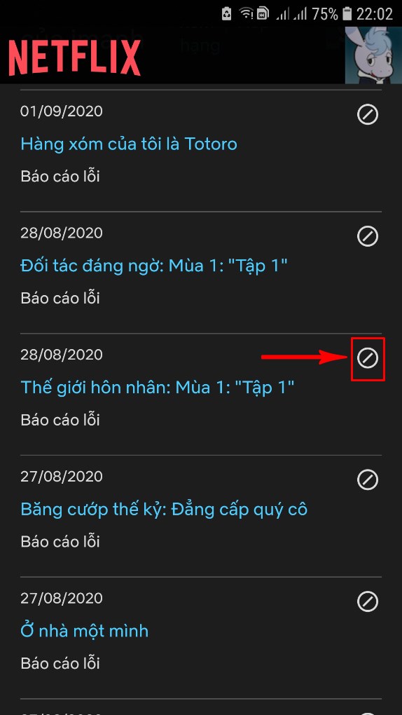 Xóa lịch sử Netflix trên điện thoại