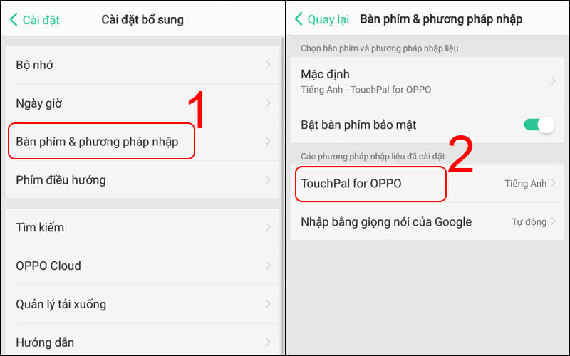 Cách chỉnh bàn phím Oppo về mặc định