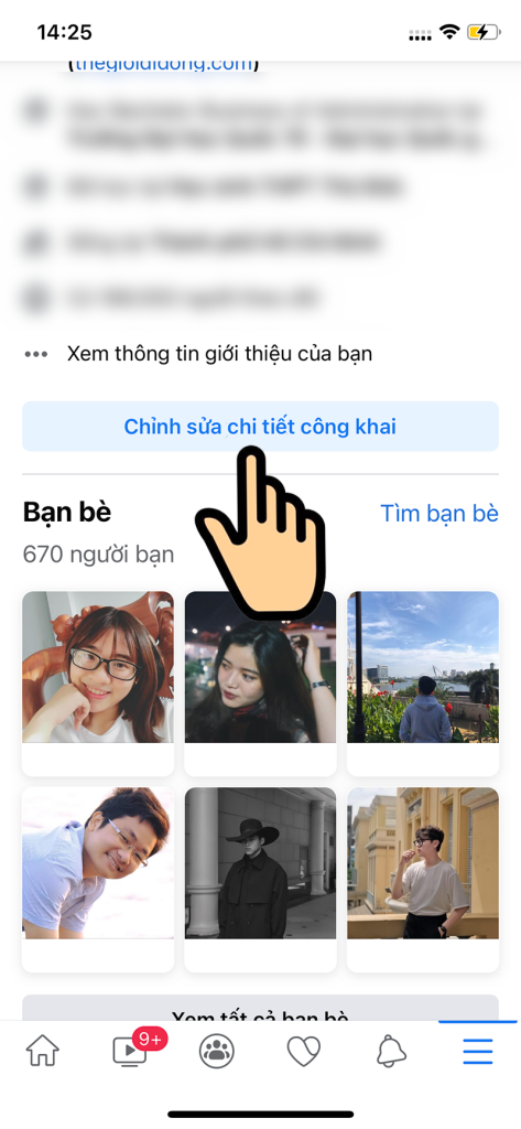 Cách chỉnh sửa tiểu sử Facebook không công khai trên điện thoại 3