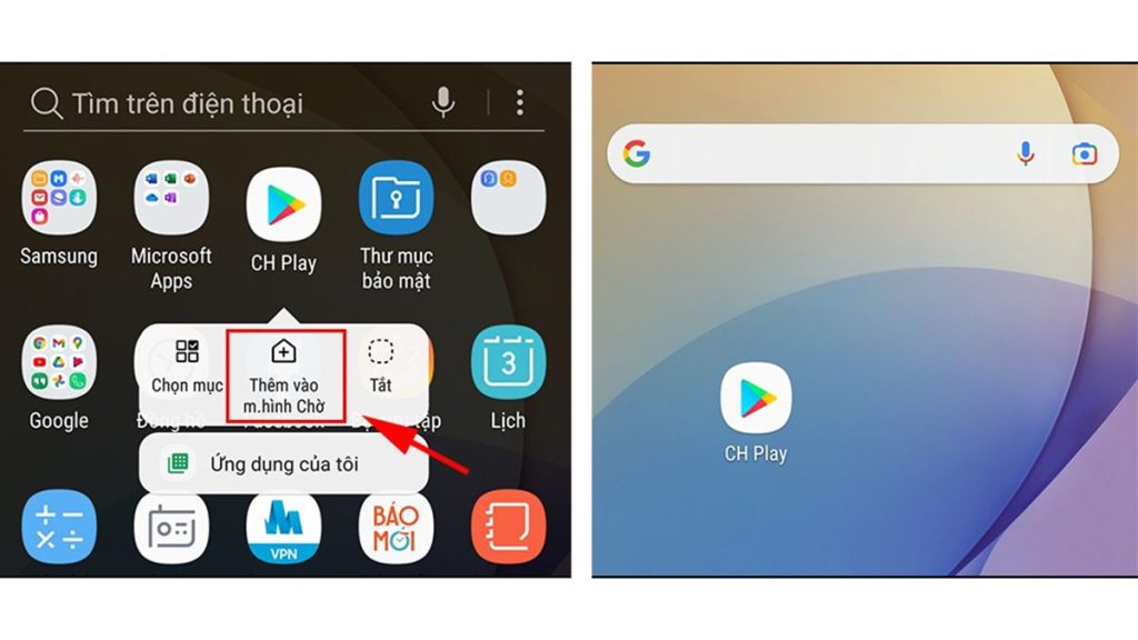 Cách để Inlove ra màn hình chính điện thoại Android 1