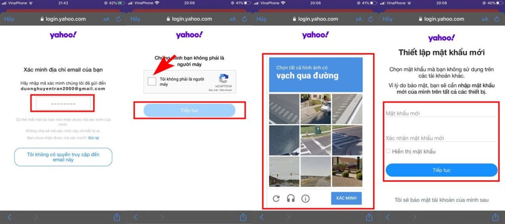 Cách lấy lại mật khẩu Yahoo Mail không cần số điện thoại 2