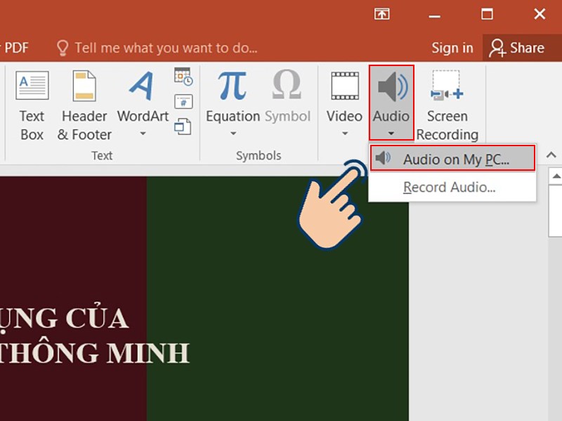 Cách mở âm thanh trong Powerpoint 2