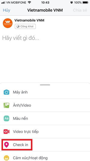Cách tạo check in cho Fanpage Facebook trên điện thoại