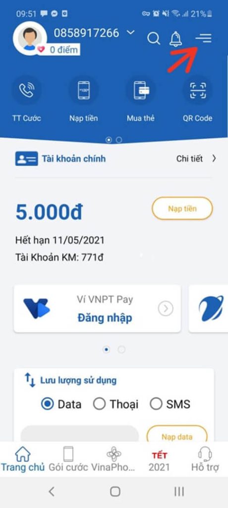 Cách thay đổi mk wifi VNPT trên app