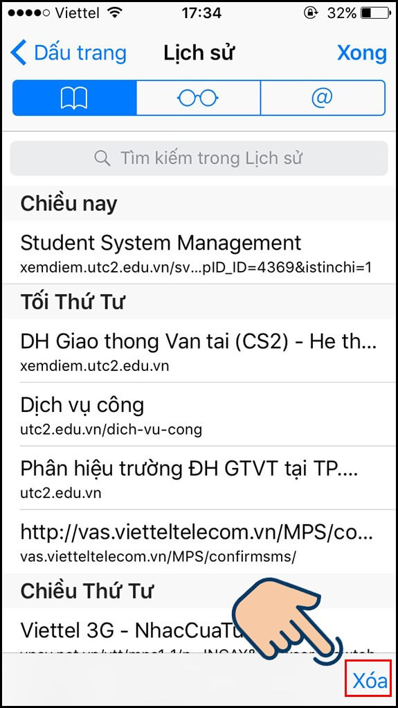 Cách xoá lịch sử Safari trên iPhone