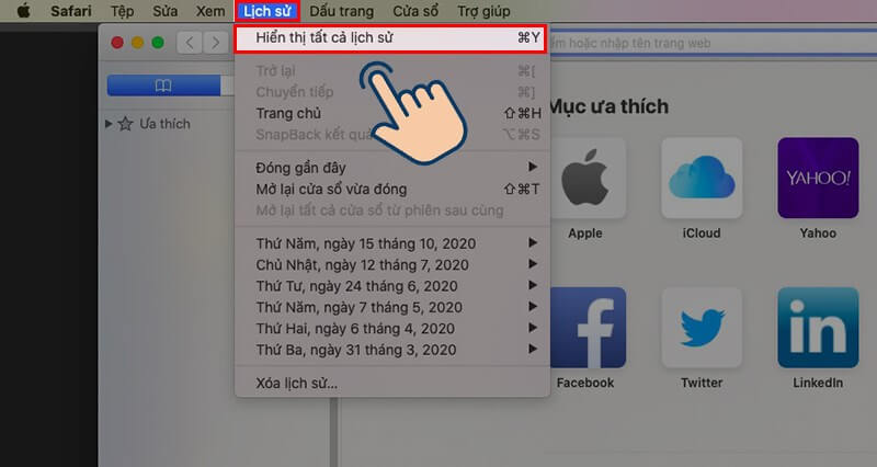 Cách xoá lịch sử tìm kiếm Safari trên Macbook