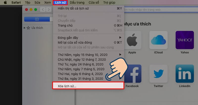 Cách xoá lịch sử tìm kiếm Safari trên Macbook