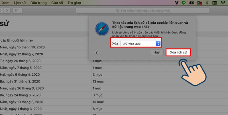 Cách xoá lịch sử tìm kiếm Safari trên Macbook