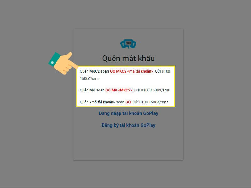 Đổi mk nick CF khi quên qua SMS