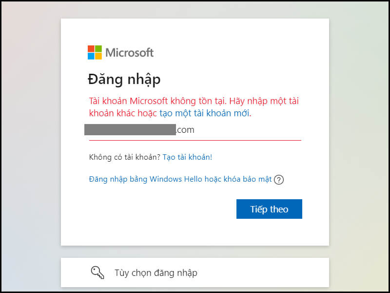 Nguyên nhân không đăng nhập được tài khoản Microsoft Win 10