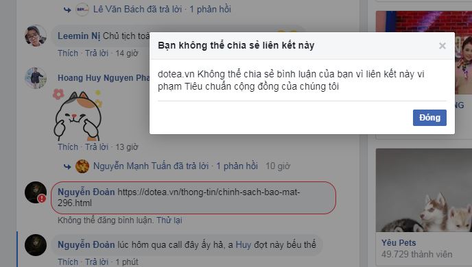 Tài khoản Facebook bị hạn chế có sao không