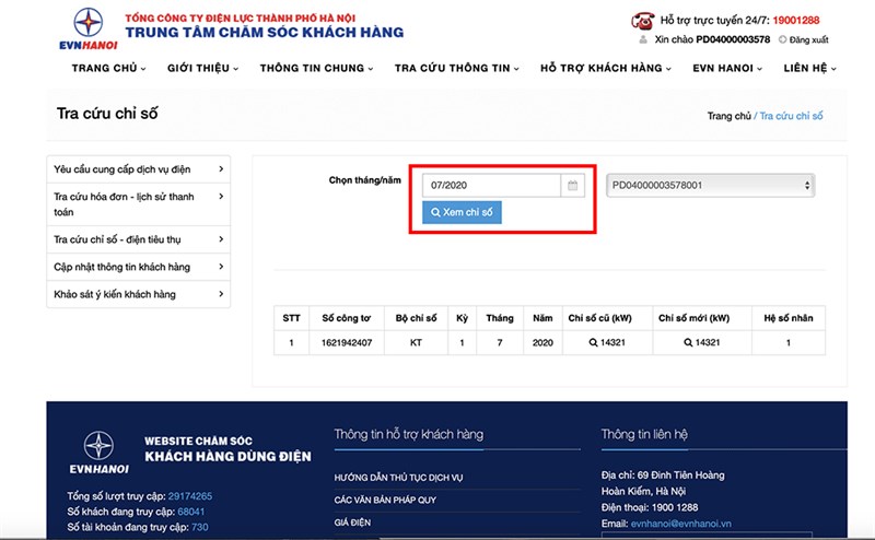 Tra cứu tiền điện miền Trung qua website 3